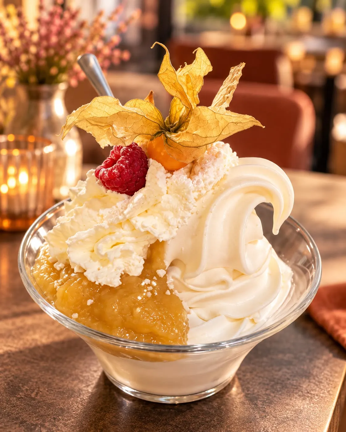 Eis mit Physalis