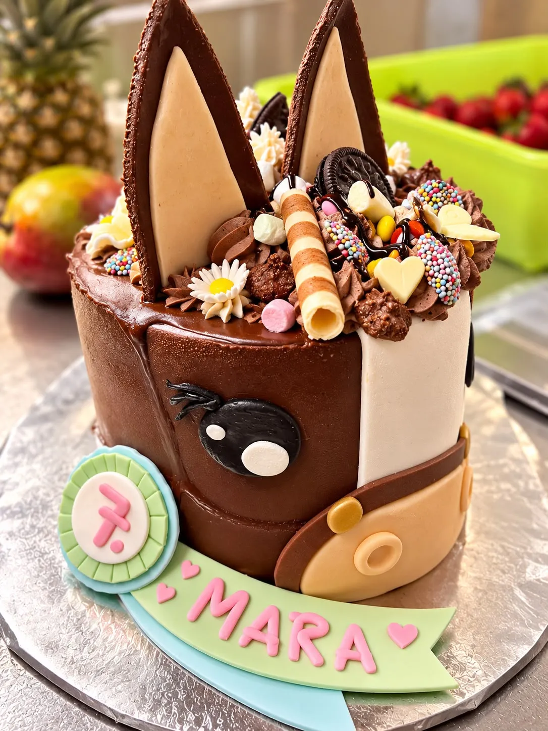 Schokoladentorte mit Hasenohren zum 7. Geburtstag