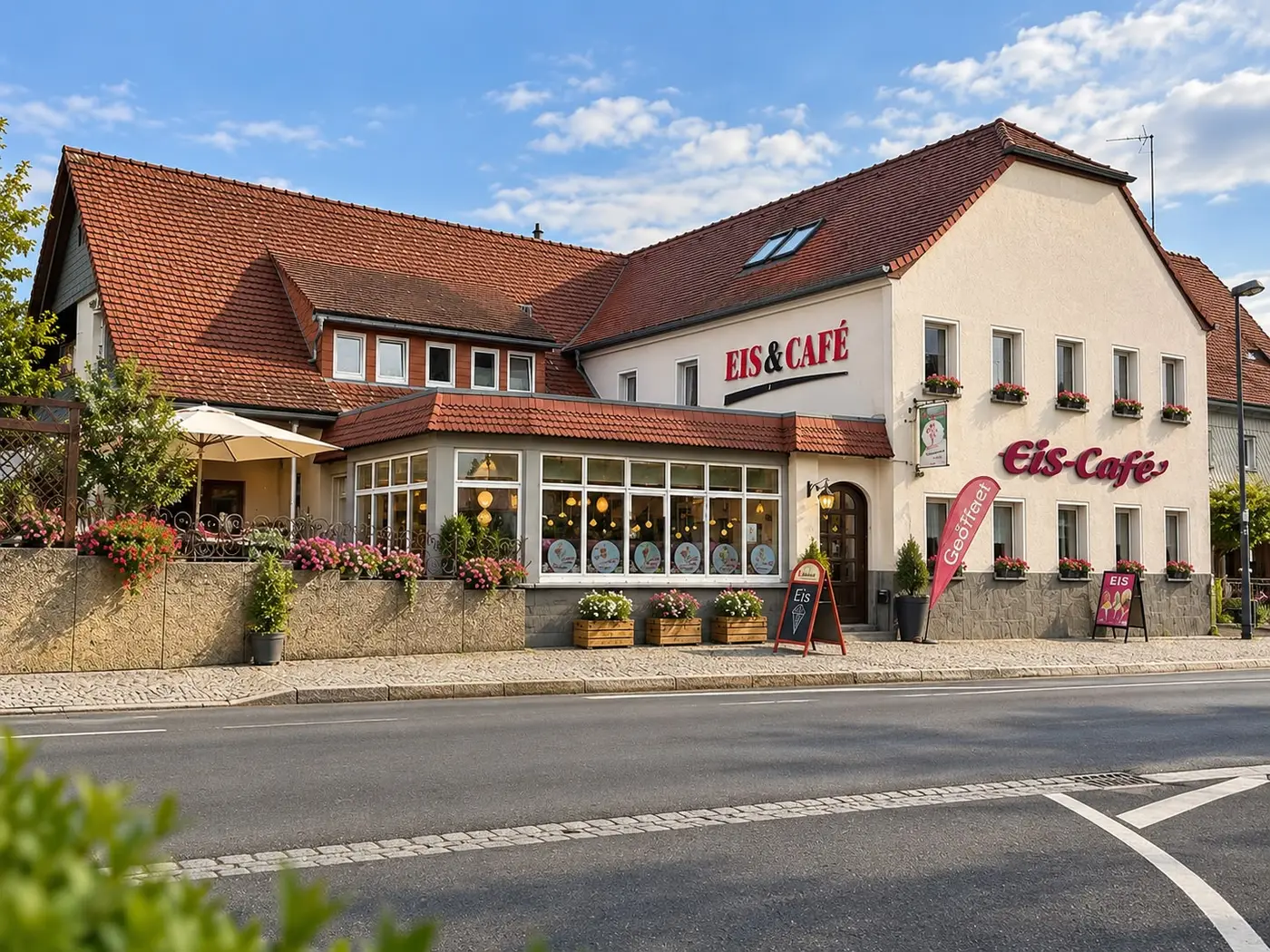 Das Eis-Café Milchbar Eibau von außen