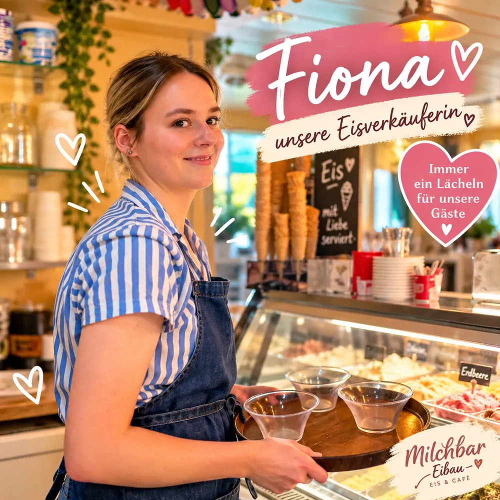 Fiona, unsere Eisverkäuferin in der Milchbar Eibau